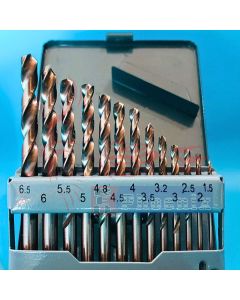 ดอกสว่านเหล็ก HSS  ชุด 13 ชิ้น รวมทุกขนาด 1.5 - 6.5 mm.