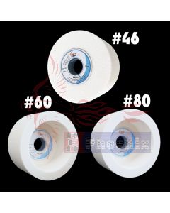 หินถ้วยตรง 6"x3" 150x76 mm. WA46-80 สีขาวเจียรลับคมมีดสับไม้ เหล็กHSS ลับคมเครื่องมือ
