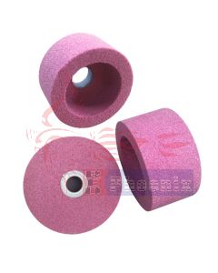 หินถ้วยตรง 3"X1.1/2" 75X38 MM. PA60-100 สีชมพู เจียรเหล็กเหนียว เหล็กหล่อ/ชุปแข็ง