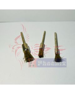 แปรงทองเหลือง"พู่กัน"แกน3mm.โต5-8mm.