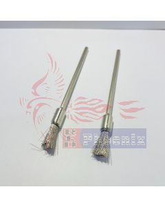 แปรงสแตนเลสพู่กัน แกน3mm. รุ่นยาวทั้งตัว75-100 mm.