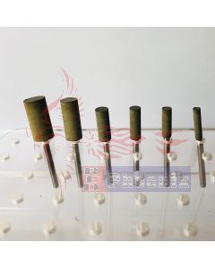 ลูกยางขัดเงาแกน 3mm. สีเขียวอ่อน(#320) "ทรงกระบอก"รวมทุกขนาด3-12mm