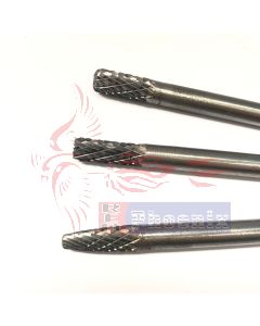 ดอกเจียรคาร์ไบด์ ฟันไขว้ แกน 6mm. หัวโต 6 mm. ยาวทั้งตัว 120 mm. ทรง A/C/F